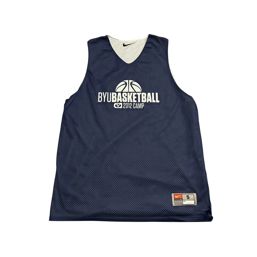 Nike Basketball Jersey Mens Small Navy BYU 2012 Camp Reversible Mesh Tank Top
